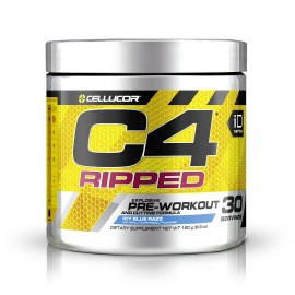 C4 Ripped Pre-Workout Powder Icy Blue Razz 180g/30 servings