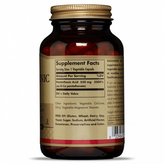 Pantothenic Acid 550mg - 50 Vegetable Capsules