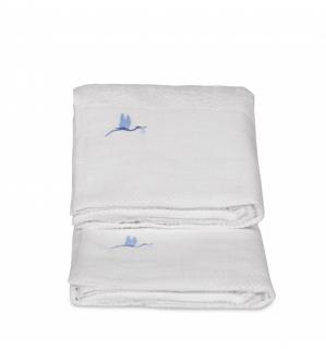 Baby Towel set of 2 (Large & Medium Towel)(White/Blue)
