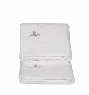 Baby Towel set of 2 (Large & Medium Towel)(White/Grey)