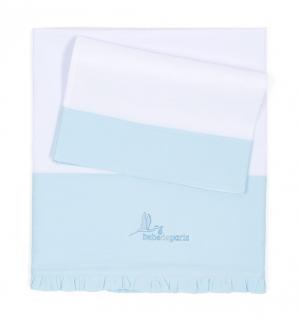 Baby Cot Set (Pillow case & Cot Sheet) (White/Blue)