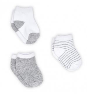 Baby Socks Set (3 Pairs)(0-3Months)(Grey/white)