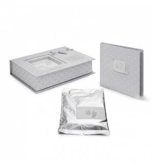 Footprints Baby Gift Set (Storage box,imprint clay and Album)(Grey)