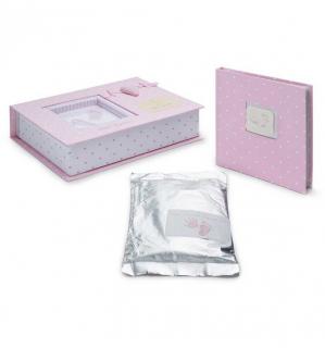 Footprints Baby Gift Set (Storage box,imprint clay and Album)(Pink)