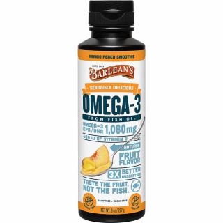 Barlean's Omega-3 Fish Oil Mango Peach 1080mg Liquid-227g