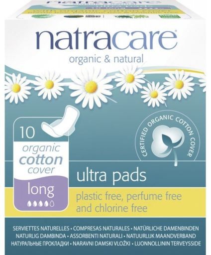 Natracare Organic Cotton Ultra Pads With Wings (10) - Long