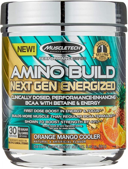 Amino Build Next Gen Energized Cooler Powder  Orange/Mango - 278g