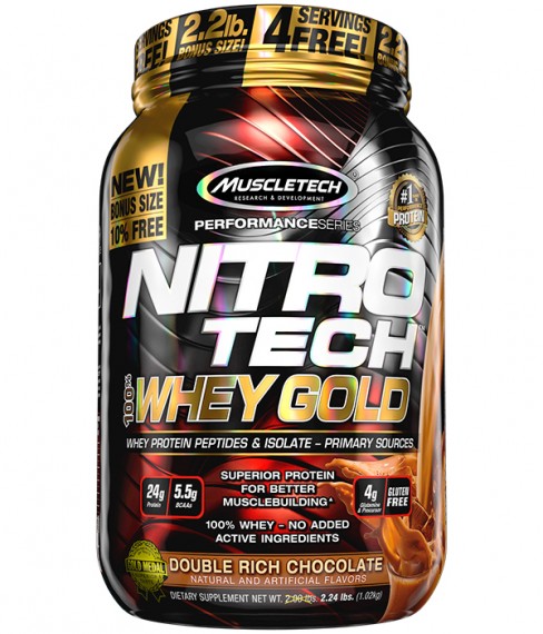 Nitro Tech 100% Whey Gold Chocolate - 2.2lbs