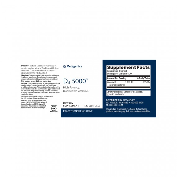 Vitamin D3 5000 - 120 Softgels