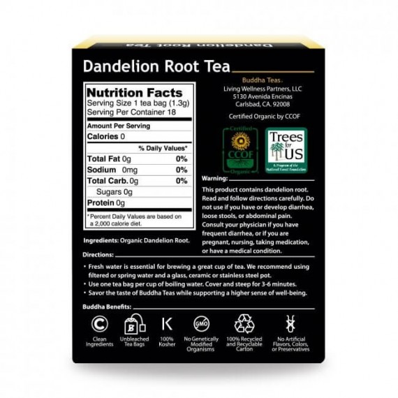 Dandelion Root Tea - 18 tea bags per box